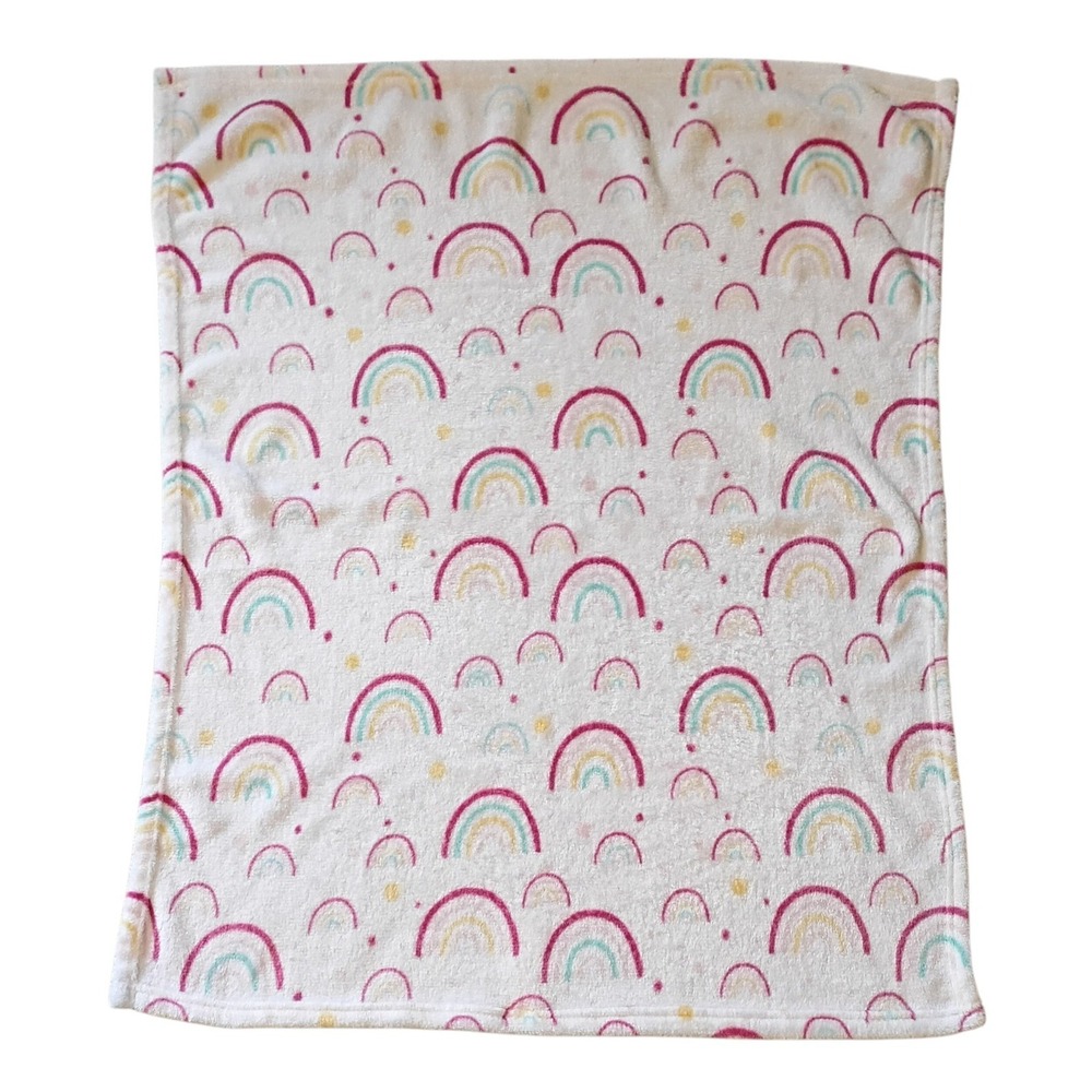 Parents Choice Pink Rainbow Dot Baby Blanket Security Lovey Walmart 35"x37"